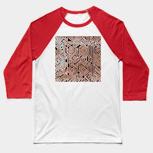 Classic Elegance, Greek Key in Rose Gold Foil Baseball T-Shirt